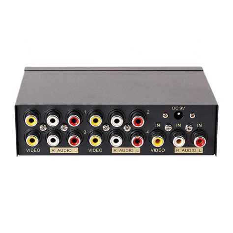 rca av splitter|DTECH Powered 4 Way 3 RCA Splitter Box 1 in 4 Out .